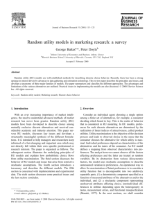 Random utility models in marketing research: a survey