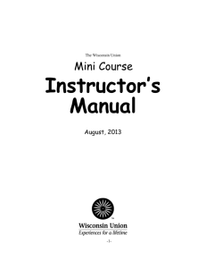 Instructor's Manual - Wisconsin Union