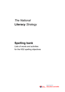 Spelling bank - schoolslinks.co.uk