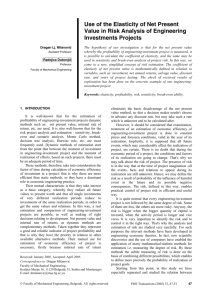 Use of the Elasticity of Net Present Value in Risk Analysis of