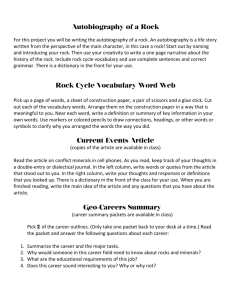 Autobiography of a Rock Rock Cycle Vocabulary Word Web Current