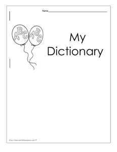 My Dictionary - My School Library Activities
