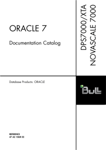 ORACLE 7 Documentation Catalog