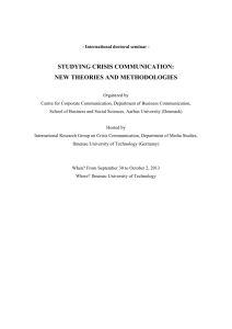 studying crisis communication: new theories and