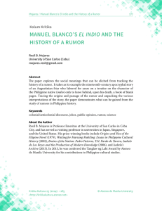 manuel blanco's el indio and the history of a rumor