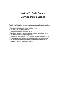 Section 7 Audit Reports Corresponding Videos