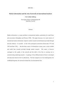 Market information and the role of networks in international markets