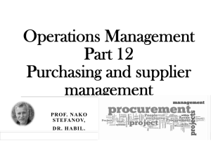 Operations Management Part 12 Purchasing and supplier