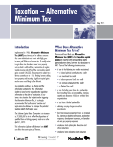 Taxation – Alternative Minimum Tax