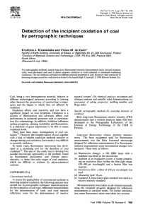Detection of the incipient oxidation of coal by petrographic techniques