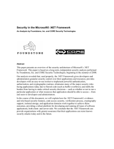 Security in the Microsoft® .NET Framework