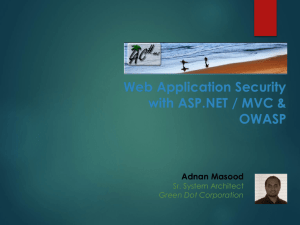 Web Application Security with ASP.NET / MVC & OWASP