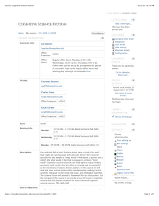 Course: Cognitive Science Fiction
