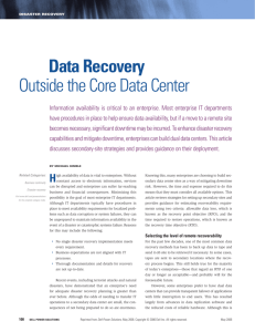 Data Recovery Outside the Core Data Center