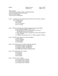 NAME: Midterm Exam 1 Sept. 16,1997 Cemistry 211 PAGE 1 0f 5