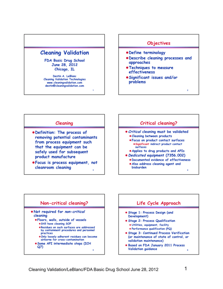 Cleaning Validation In Pharma Processes Techniques