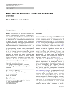 Plant–microbes interactions in enhanced fertilizer