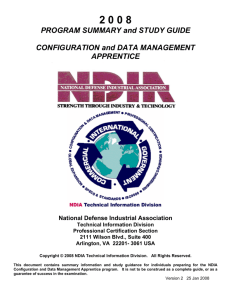 2008 CDM Apprentice Program - National Defense Industrial