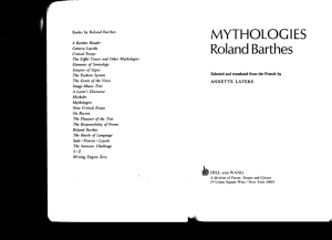MYTHOLOGIES Roland Barthes