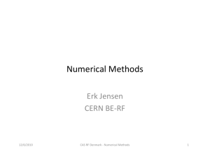 Numerical Methods I, II - CERN Accelerator School