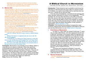 A Biblical Church vs Mormonism