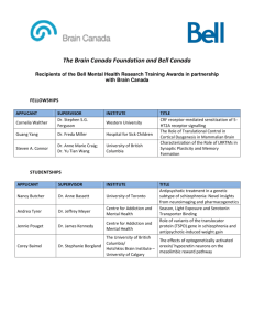 Recipients of the Bell Mental Health Research
