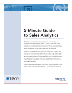 5-Minute Guide to Sales Analytics - Spotfire