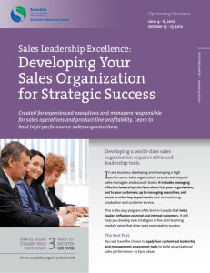 Developing Your Sales Organization for Strategic Success