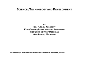 SCIENCE, TECHNOLOGY AND DEVELOPMENT