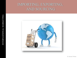 IMPORTING, EXPORTING, AND SOURCING