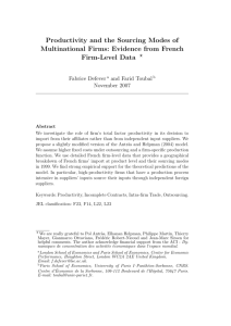 Productivity and the Sourcing Modes of Multinational Firms