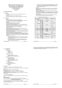 Notes For the First Year Lecture Course in Fluid Mechanics