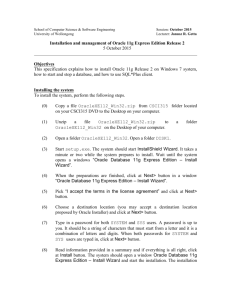 Installation and management of Oracle 11g Express Edition Release