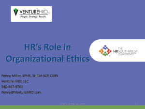 HR's Role in Organizational Ethics