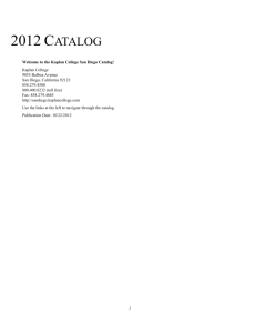 The Kaplan College San Diego Catalog!