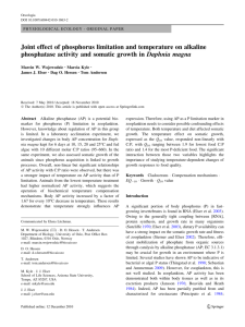 Joint effect of phosphorus limitation and temperature on alkaline