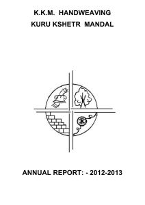 K.K.M. Handweaving Annual Report: 2012-2013