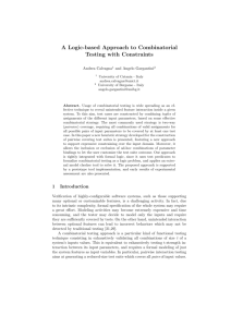 A Logic-based Approach to Combinatorial Testing with Constraints