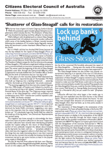 'Shatterer of Glass-Steagall' calls for its restoration