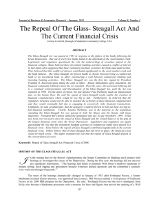 The Repeal of the Glass-Steagall Act and the Current Financial Crisis
