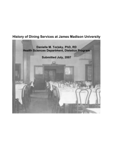 History of Dining Services at James Madison University