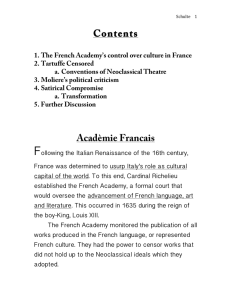 Conventions of French Theatre in the 17th Century and their impact
