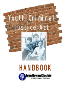 Youth Criminal Justice Act - The John Howard Society Of Alberta