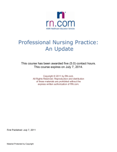 Professional Nursing Practice: An Update