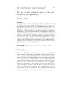 The social and political context of formal dementia care provision