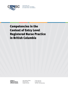 Competencies in the Context of Entry