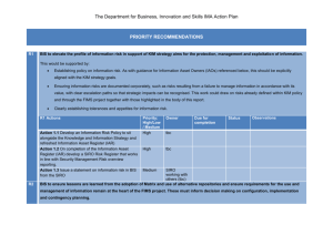 BIS Information Management Assessment (IMA) action plan