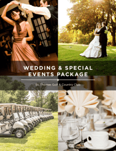 WEDDING & SPECIAL EVENTS PACKAGE