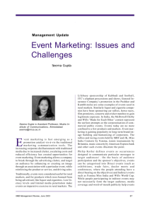 Event Marketing: Issues and Challenges