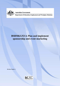 BSBMKG521A Plan and implement sponsorship and event marketing